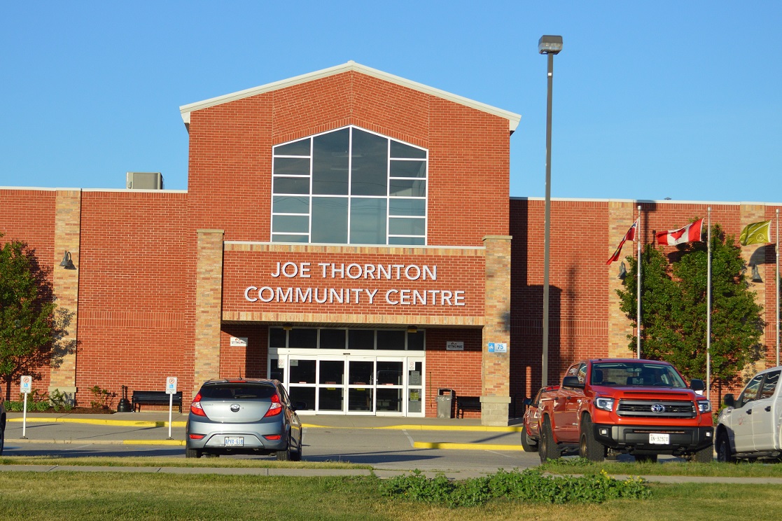 The front of the newly named Joe Thornton Community Centre. (photo ...
